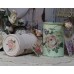 A set of 2 Vintage Shabby Chic Painted Decor Decoupage Tin Cans, French Label   273403408986